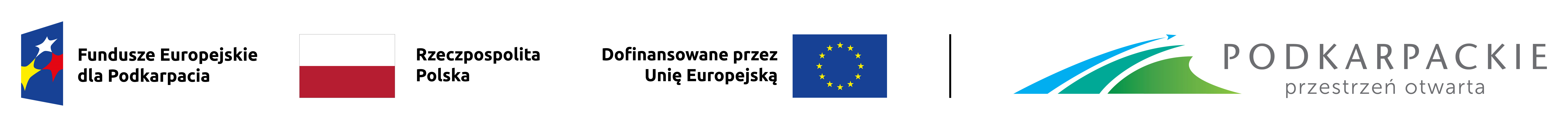 Logotypy Funduszy Europejskich i Woj. podkarpackiego