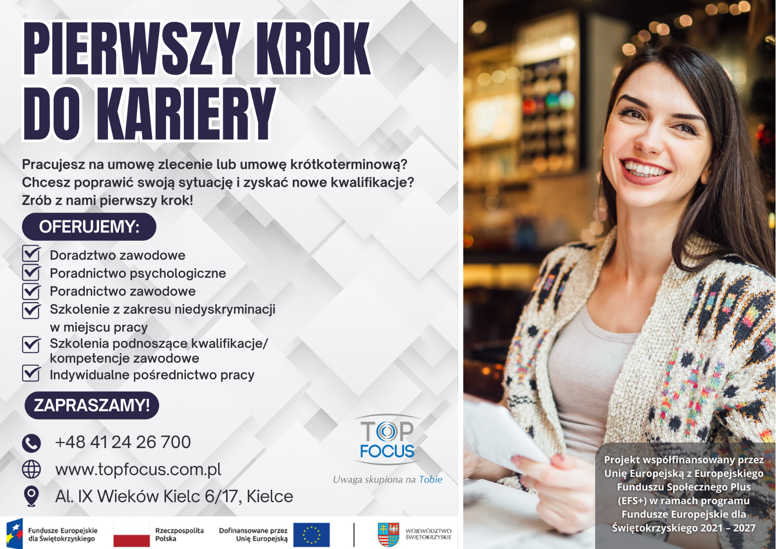 Plakat projektu "Pierwszy krok do kariery"